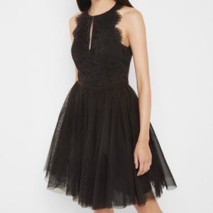 Ted Baker Pitara Tulle Lace & Open Back Cocktail Dress Black - Size 00